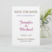 Save The Date Linge Enregistrer la date Mariage écriture classiq (Debout devant)