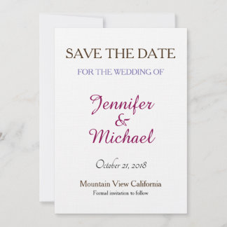 Save The Date Linge Enregistrer la date Mariage écriture classiq