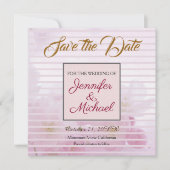 Save The Date Linge Enregistrer la date Mariage Fleurs roses élé (Devant)