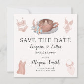 Save The Date Lingerie & Lattes Shower de Mariage (Devant)
