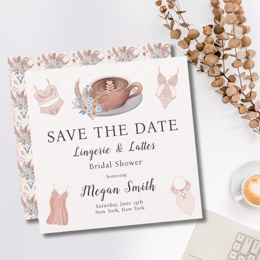 Save The Date Lingerie & Lattes Shower de Mariée