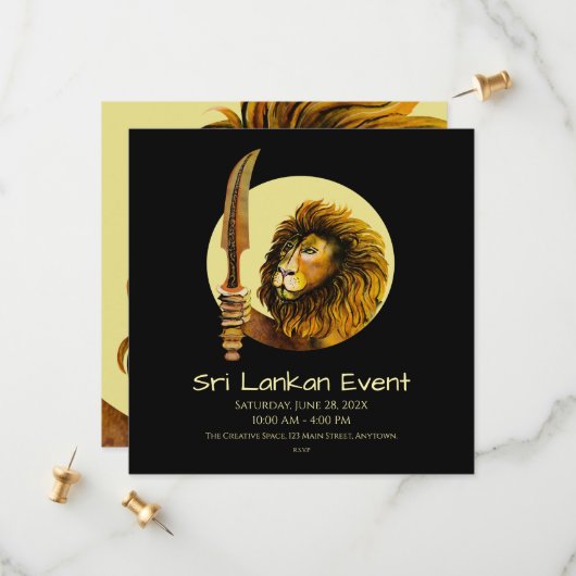 Save The Date Lion du Sri Lanka (Devant/Arrière en situation)