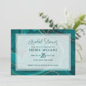 Save The Date Liquide turquoise marbre Baby Shower (Debout devant)