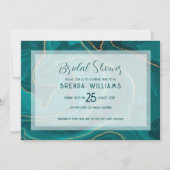 Save The Date Liquide turquoise marbre Shower de mariage (Devant)