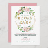 Save The Date Livres à lettres florales or pour bébé 2 (Devant / Derrière)