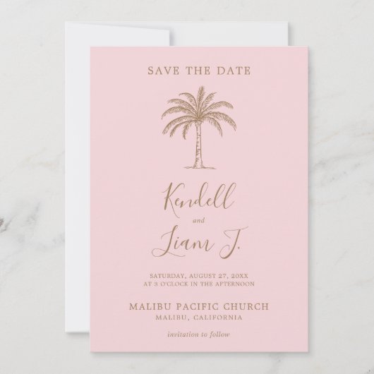 Save The Date Logo de mariage Monogramme Palmier (Devant)