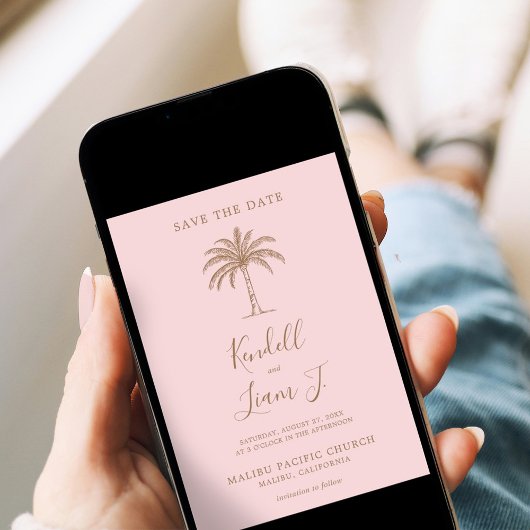 Save The Date Logo de mariage Monogramme Palmier