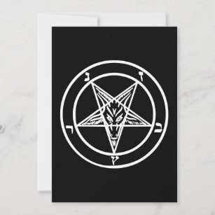 Save The Date Logo satanique de la chèvre de Pentagram inversée 