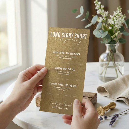 Save The Date Long Story Short Modern Script Timeline Wedding