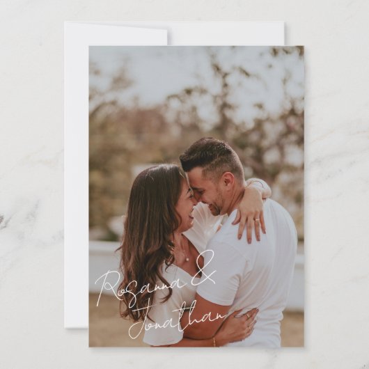 Save The Date L'or romantique et des fleurs blanches (Dos)