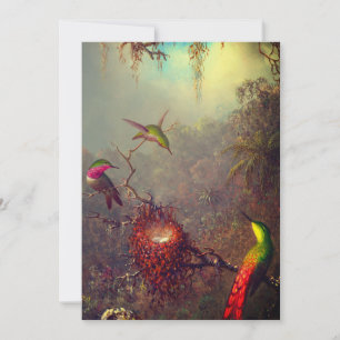 Save The Date L'orchidée de Cattleya et trois colibris Heade