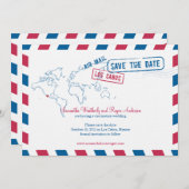 Save The Date Los Cabos Mexico Air Mail Mariage Enregistrer La D (Devant / Derrière)