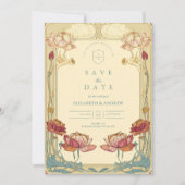 Save The Date Lotus Art Nouveau Floral Mariage (Devant)
