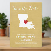 Save The Date Louisiana Home State Map - Mariage Enregistrer la