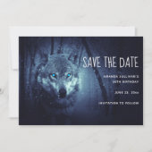 Save The Date Loup sauvage magique aux yeux bleus Extraordinaire (Devant)