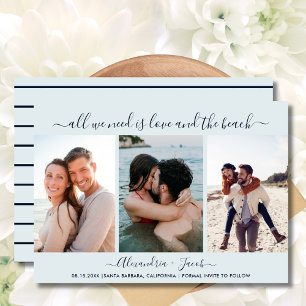 Save The Date Love and the Beach 3 Photo Wedding Enregistrer la