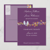 Save the Date love birds briefkaart (Voorkant / Achterkant)