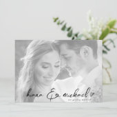 Save The Date Love Calligraphy Mariage Photo B&W ID940 (Debout devant)
