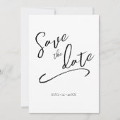 Save The Date Love Calligraphy Mariage V2 B&W ID940 (Devant)