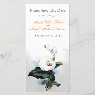 Save The Date Love Glistens/Elegant Blanc Calla Lily Mariage