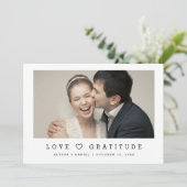 Save The Date Love & Gratitude Modern Chic Heart Mariage photo (Debout devant)