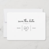 Save The Date Love Heart Modern Black & White Enregistrer la car (Dos)