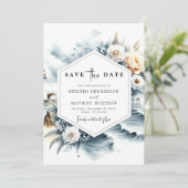 Save The Date Lovely Classic Waves Lighthouse Mariage (Debout devant)