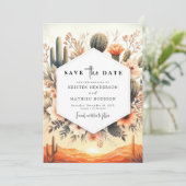 Save The Date Lovely Desert Cactus Mariage (Debout devant)