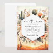 Save The Date Lovely Desert Cactus Mariage (Devant / Derrière)