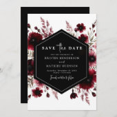 Save The Date Lovely Earthy Burgundy Mariage (Devant / Derrière)