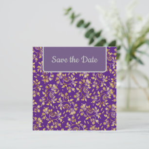 Save The Date Lovely Gold Floral Enregistrer La Date