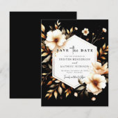 Save The Date Lovely Rustic Gold et Black Mariage (Devant / Derrière)
