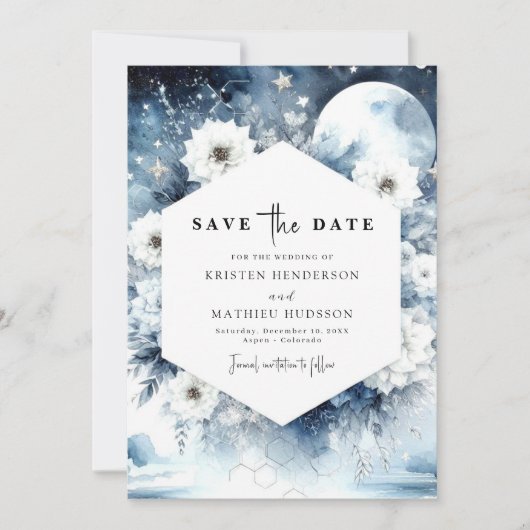 Save The Date Lovely Rustic Moonlit Mariage (Devant)