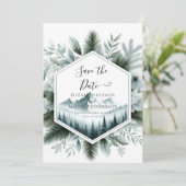 Save The Date Lovely Rustic Mountain Mariage (Debout devant)