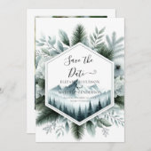 Save The Date Lovely Rustic Mountain Mariage (Devant / Derrière)
