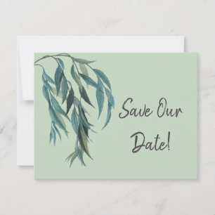 Save The Date Lovely Sage Green Willow Branch Mariage botanique