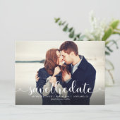 Save The Date Lovely Script Photo Wedding Enregistrer la date (Debout devant)