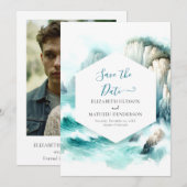 Save The Date Lovely Typographie Mariage nautique (Devant / Derrière)