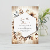 Save The Date Lovely Typographie Mariage rustique (Debout devant)