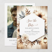 Save The Date Lovely Typographie Mariage rustique (Devant / Derrière)