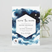 Save The Date Lovely Typographie Moonlit Mariage (Debout devant)