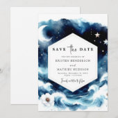 Save The Date Lovely Typographie Moonlit Mariage (Devant / Derrière)