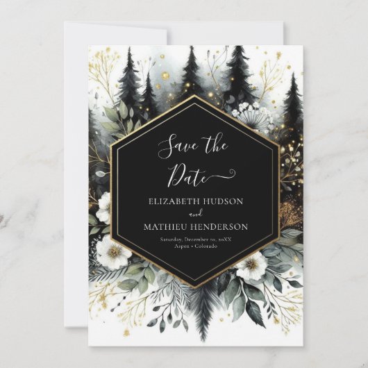 Save The Date Lovely Unique Enchanted Forest Mariage (Devant)