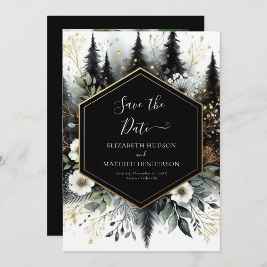 Save The Date Lovely Unique Enchanted Forest Mariage (Devant / Derrière)