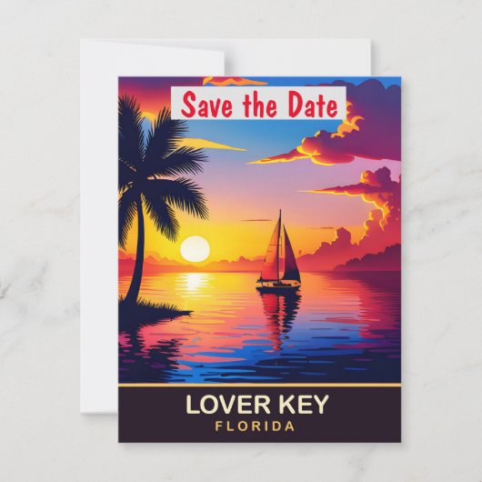Save The Date Lover Key, Floride (Devant)
