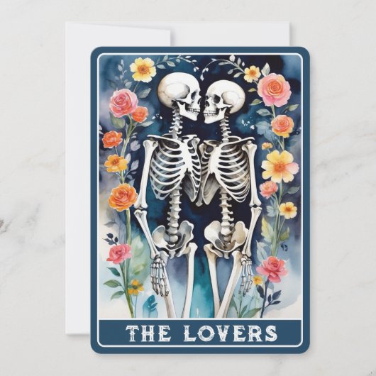 Save The Date Lovers Tarot Floral Mariage QR Code (Devant)