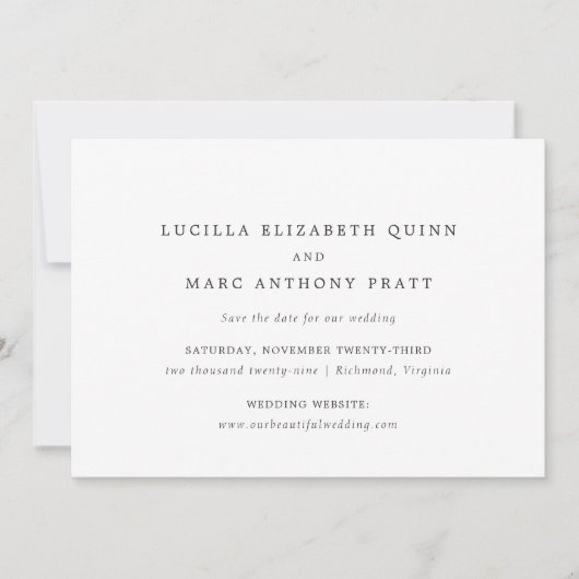 Save The Date Lucilla Elegant Mariage moderne (Devant)