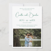 Save The Date Lucky Clover Emerald Green Photo Enregistrer La Da (Dos)