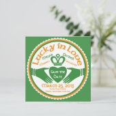 Save The Date Lucky in Love Irish Claddagh Wedding Enregistrer l (Debout devant)