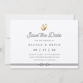 Save The Date Lucky in Love | Rustic Horseshoes Photo (Devant)